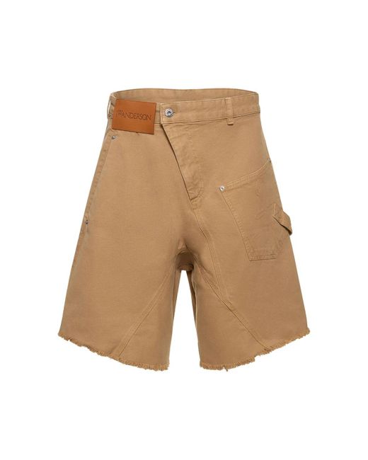 J.W. Anderson Natural Twisted Cotton Workwear Shorts for men