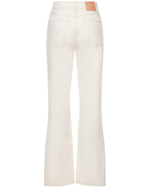 Jeans dritti vita alta 1977 in denim di Acne in White