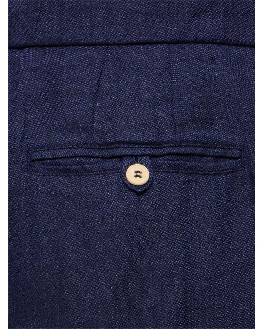 Pantalones chino de lino y algodón Frescobol Carioca de hombre de color Blue