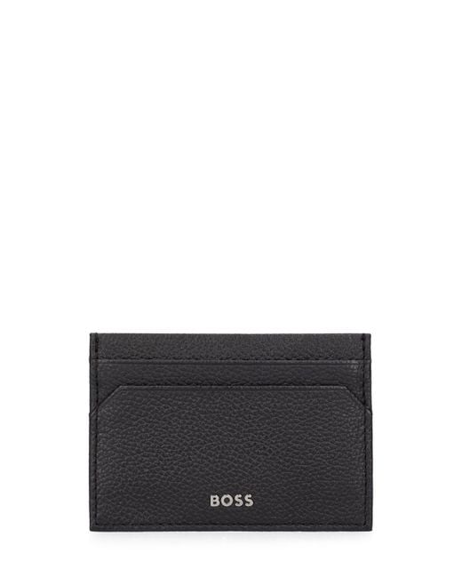 Boss Gray Highway Leather Card Holder for men