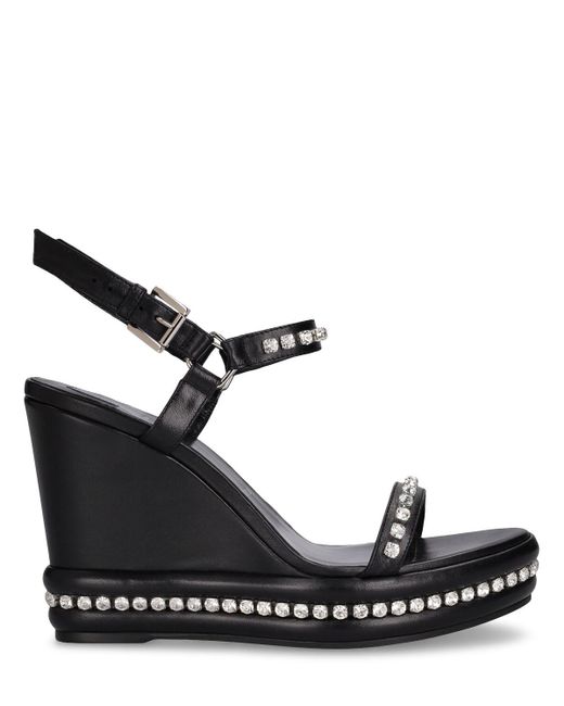 Christian Louboutin Black 110Mm Pyrastrass Leather Wedges