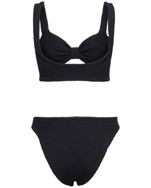 Hunza G Black Bonnie Seersucker Bikini Set