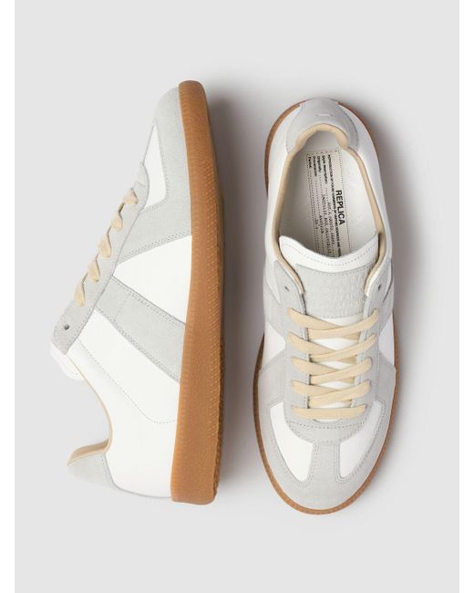 Sneakers replica de ante y piel 20mm Maison Margiela de color White