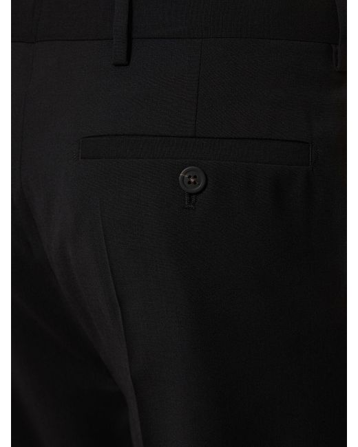 Pantalones rectos de lana Rick Owens de color Black