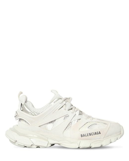 Sneakers "track" de piel sintética y malla 30mm Balenciaga de color White