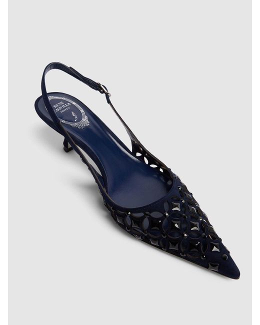 Rene Caovilla Trifora スエードスリングバックパンプス 50mm Blue