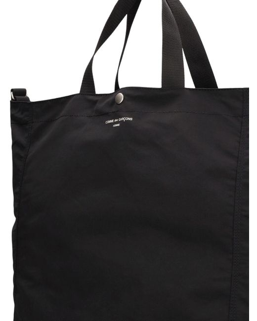 Comme des Garçons Black Cotton & Nylon Logo Tote Bag for men