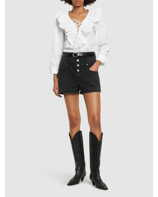 Isabel Marant Black Shorts Aus Baumwollmischung "jovany"