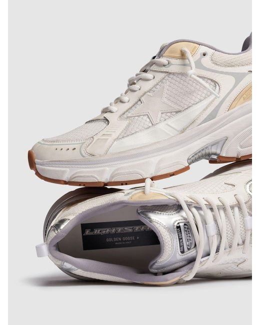 Golden Goose Deluxe Brand Herren Netz- Und Wildledersneakers „Lightstar“ in White für Herren