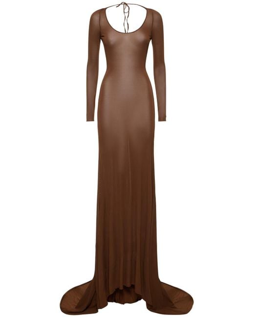 GIUSEPPE DI MORABITO Brown Langes Kleid Aus Stretch-viskosejersey