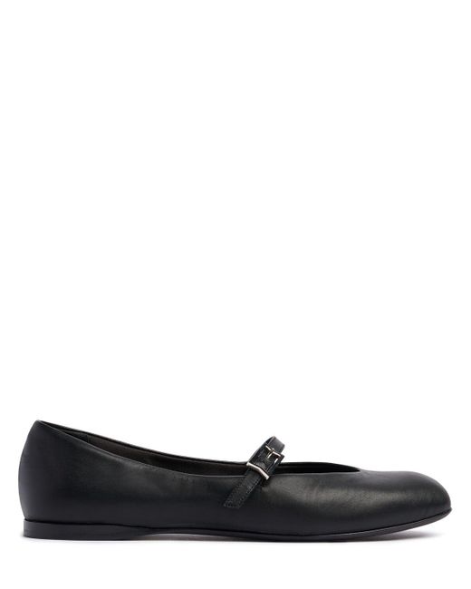 Max Mara Black 10mm Hohe Lederballerinas "mmballett"