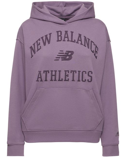 New Balance Purple Athletics Varsity Oversize Cotton Hoodie