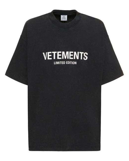 Vetements Limited Edition Print Cotton T-shirt in Black for Men | Lyst