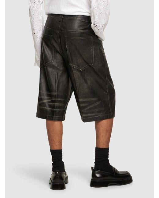 Jaded London Colossu Faux Leather Jorts in Black for Men Lyst