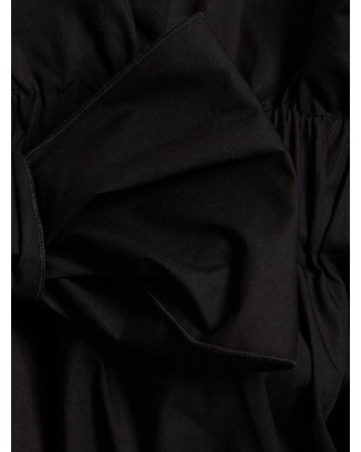 Patou Black Volume Cropped Poplin Shirt W/bow