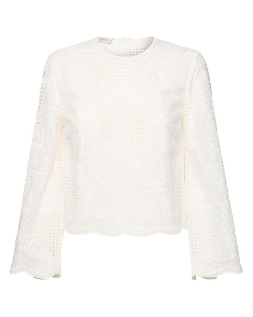 Giambattista Valli コットンブレンドボイルトップ White