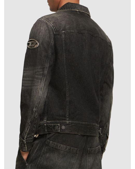 DIESEL Black Oval-D Cotton & Hemp Denim Jacket for men