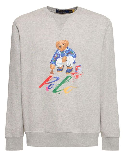 Polo Ralph Lauren Gray Paint Bear Sweatshirt for men