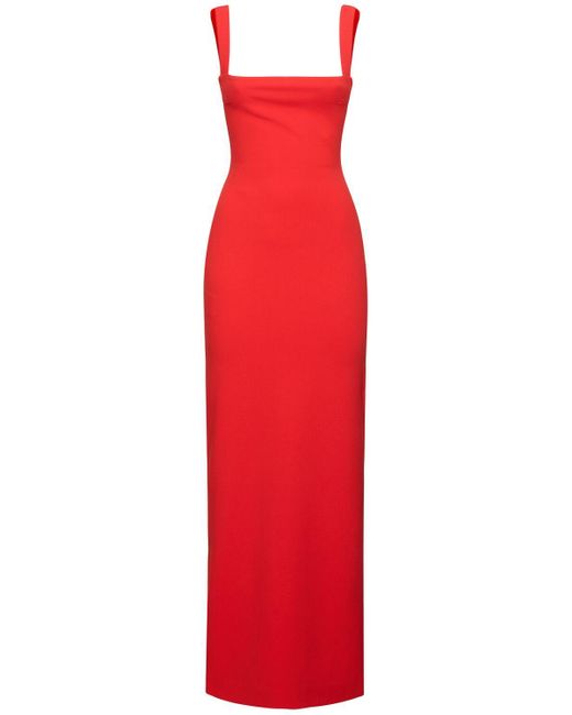 Solace London Joni クレープニットロングドレス Red