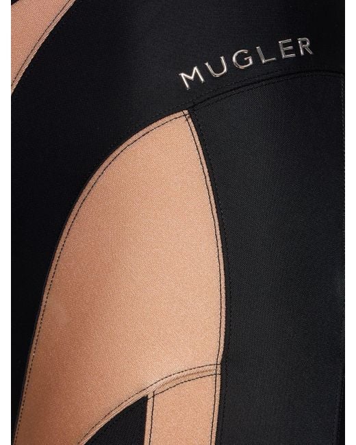 Mugler Black Jersey & Tulle leggings
