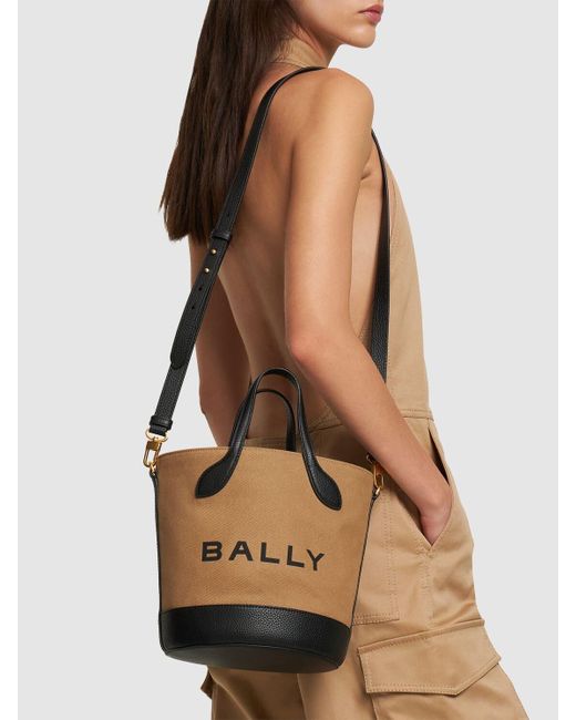 Bally Bar 8 Hours Organic Cotton Bucket Bag in Natural | Lyst