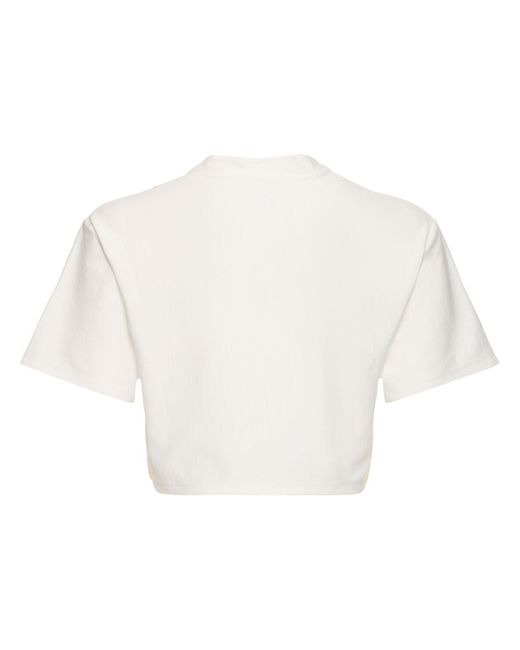 Crop top en jersey brodé Giambattista Valli en coloris White