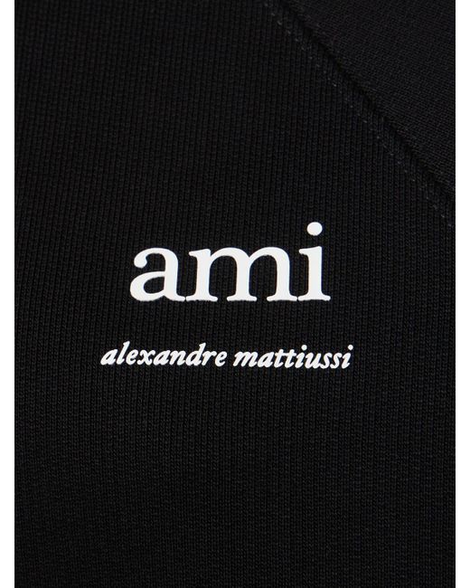 AMI Black Sweatshirt Aus Baumwolle Mit Logo