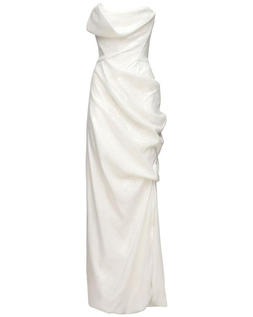 Vivienne Westwood White Strapless Sequined Dress