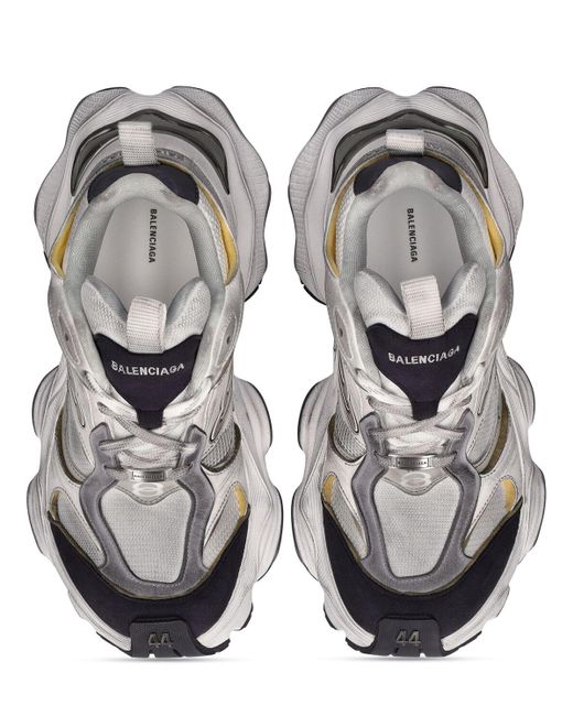 Balenciaga Cargo Sneakers aus Veloursleder und Leder mit Mesh-Besatz in Distressed-Optik in White für Herren