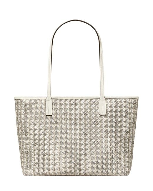 Tory Burch Natural Small Ever-ready Basketweave Print Tote Bag