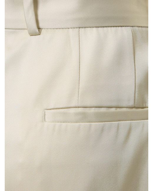 Jil Sander White Viscose & Silk Twill Wide Pants