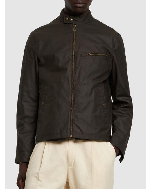 Belstaff Black Walkham Waxed Cotton Biker Jacket for men