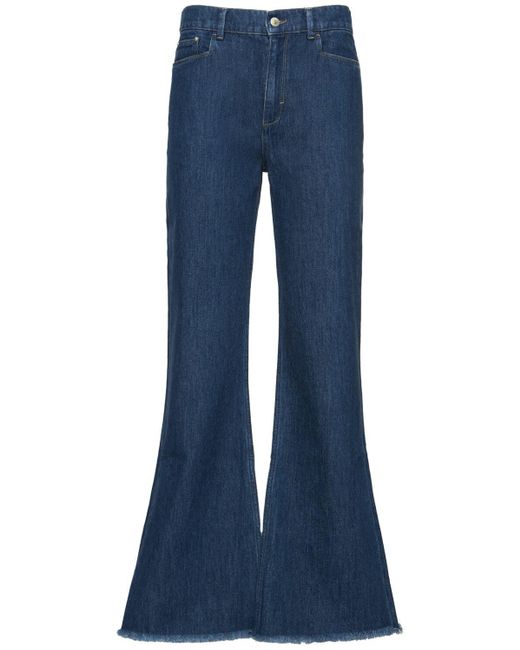 Wandler Blue Daisy Flare Denim Cotton Jeans