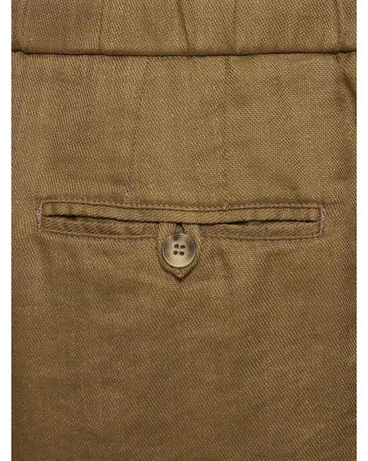 Frescobol Carioca Green Felipe Linen & Cotton Shorts for men