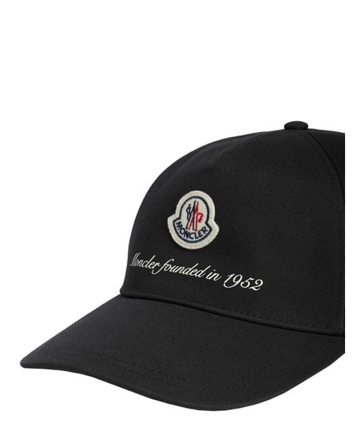 Moncler Blue Logo Detail Cotton Baseball Cap for men