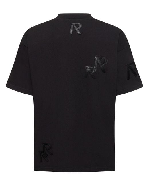 Represent Black Cotton T-Shirt W/ Logo Appliqué for men