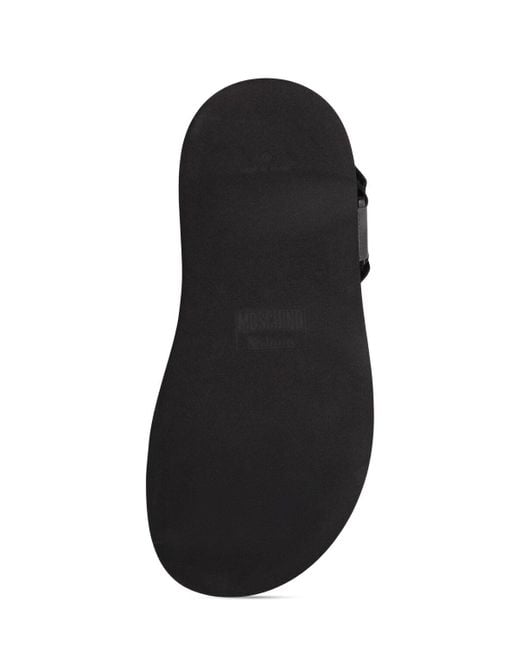 Sandalias con logo jacquard mm Moschino de color Black