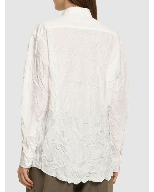 Auralee White Wrinkled Cotton Twill Shirt