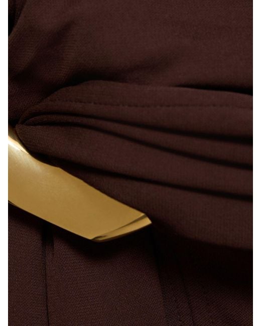 Vestido corto de jersey de viscosa Ferragamo de color Brown