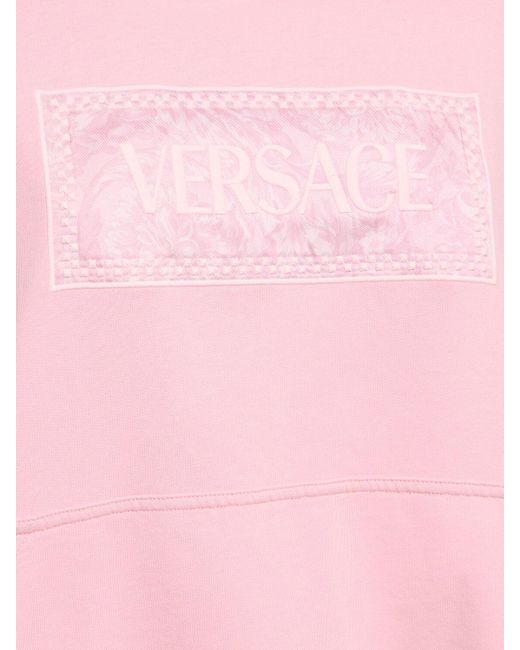 Sweat-shirt en jersey à logo baroque Versace en coloris Pink