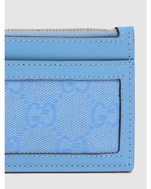 Gucci Blue Luce Leather & gg Canvas Wallet