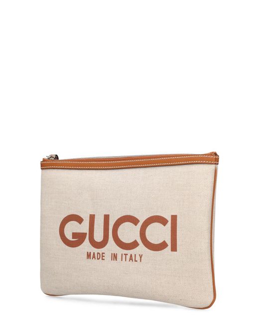 Gucci Natural Clutch Mit Print