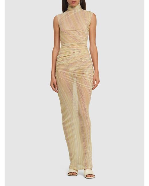 Missoni Natural Stretch Tulle Sleeveless Long Dress