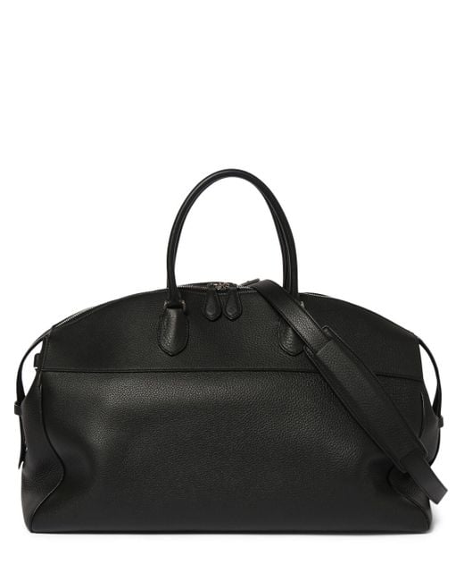 The Row Black George Leather Duffle Bag