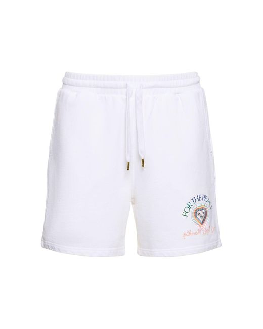 Casablancabrand White For The Peace Cotton Sweat Shorts for men