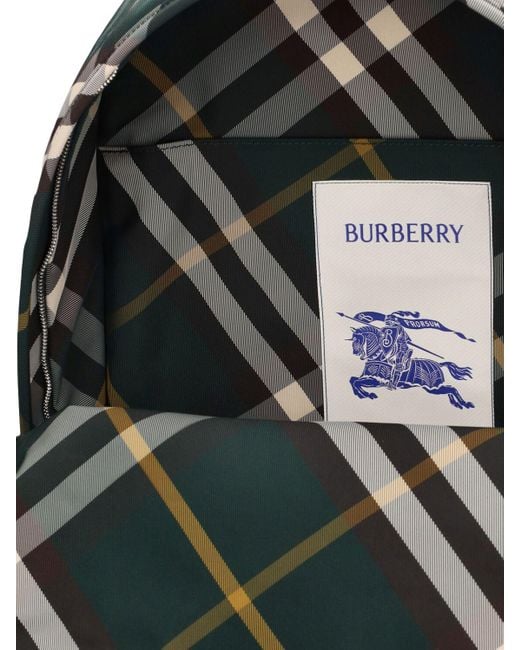 Burberry Black Shield Check Print Backpack for men