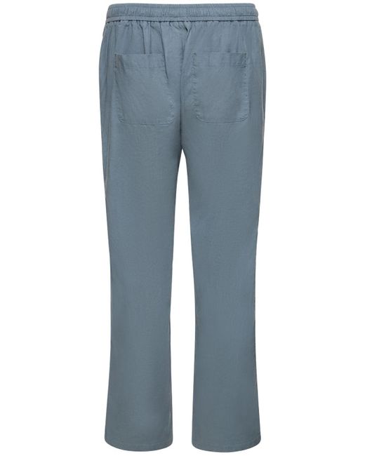 Frescobol Carioca Blue Oscar Linen & Cotton Chino Pants for men