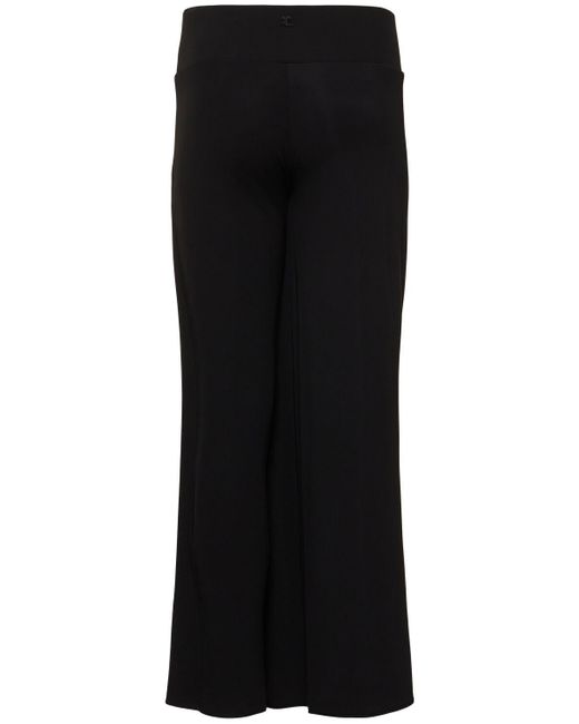 Courreges Infinity Viscose Crepe Jersey Pants Black