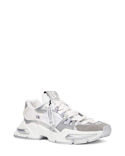 Dolce & Gabbana White Air Master Nylon & Leather Sneakers for men
