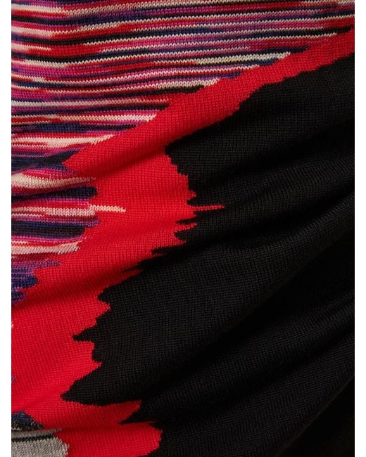 Missoni Red Space Dyed Wool Knit Mini Dress